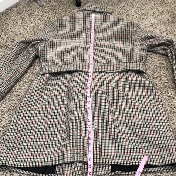 Missguided Peacoat Pea Coat Size US 10 Tan Houndstooth - Picture 9 of 10